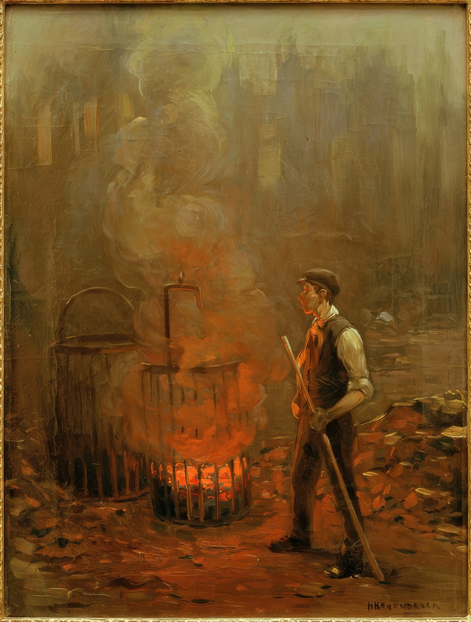 Operai al forno a carbone, Inghilterra da Herman Heijenbrock