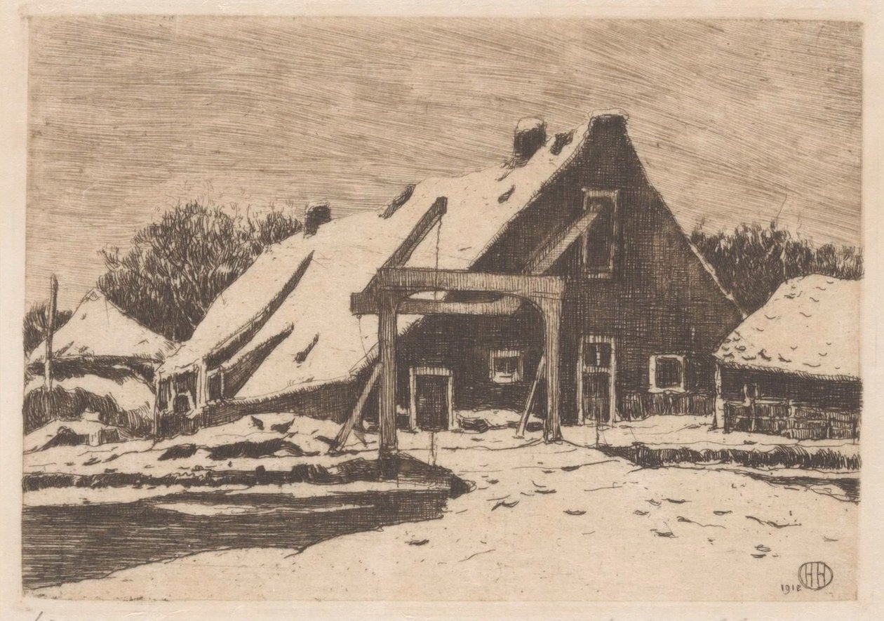Fattoria con ponte levatoio da Herman Heuff (signed by artist)