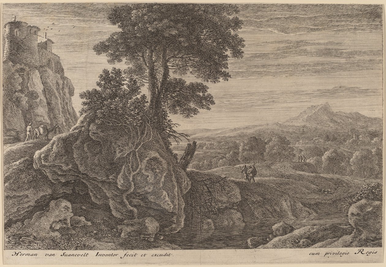 Casa su una roccia da Herman van Swanevelt