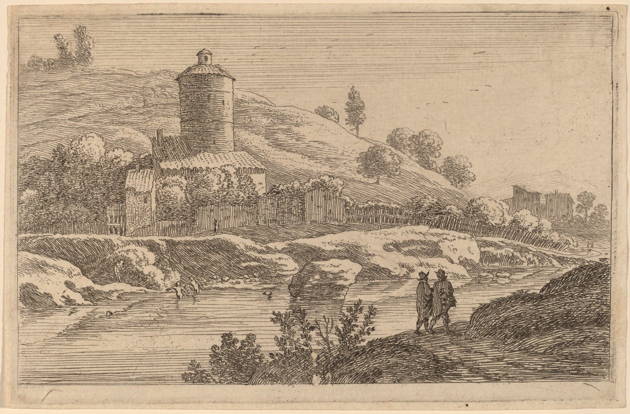 Torre Rotonda vicino al Tevere da Herman van Swanevelt