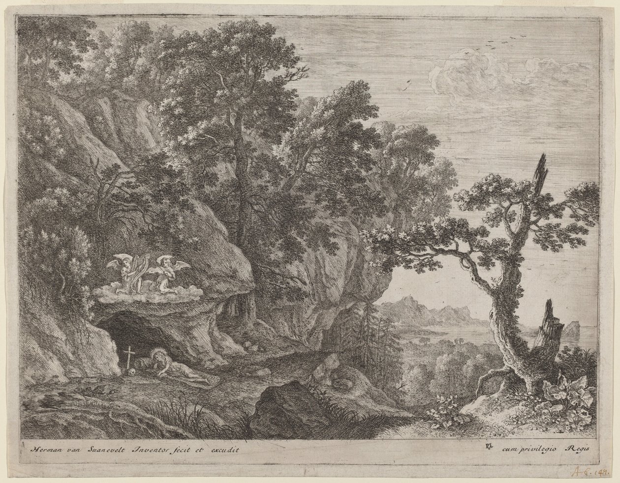 La Maddalena penitente in un paesaggio da Herman van Swanevelt