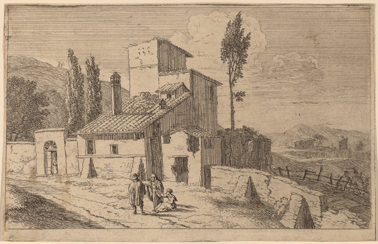 Vista di un convento da Herman van Swanevelt