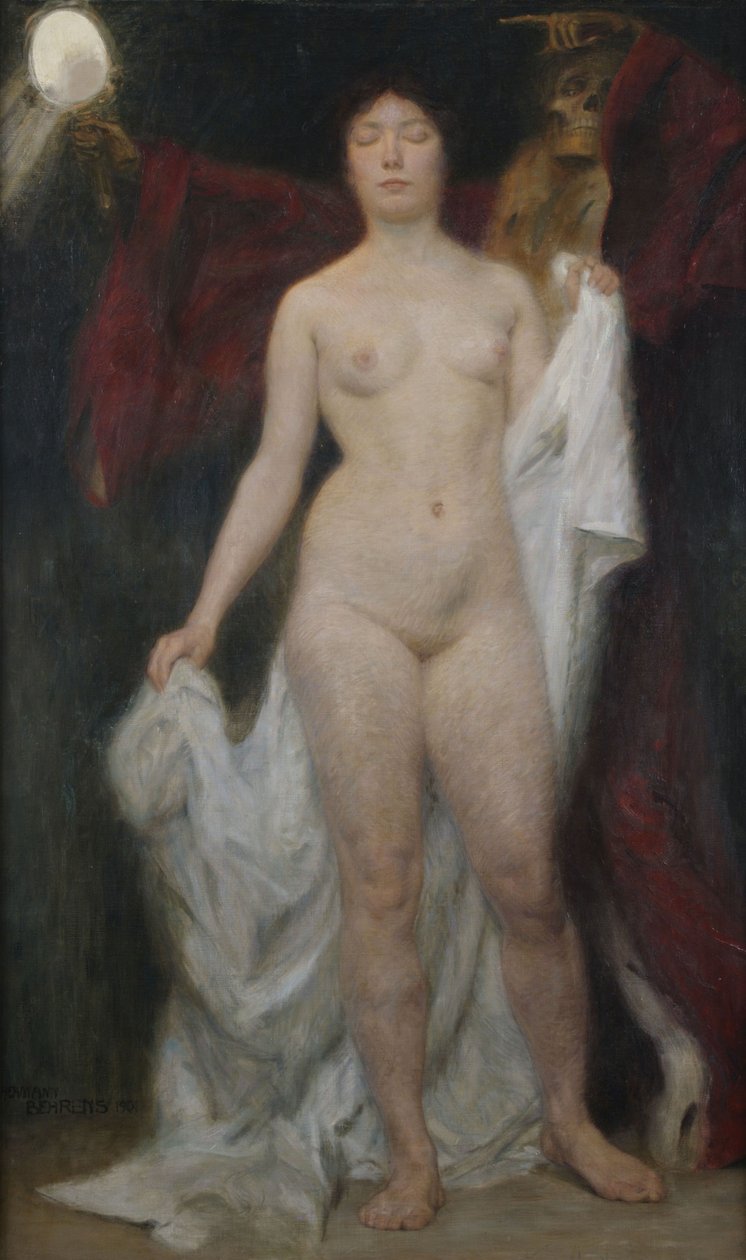 Nudo femminile con la morte come allegoria della vanità da Hermann Behrens