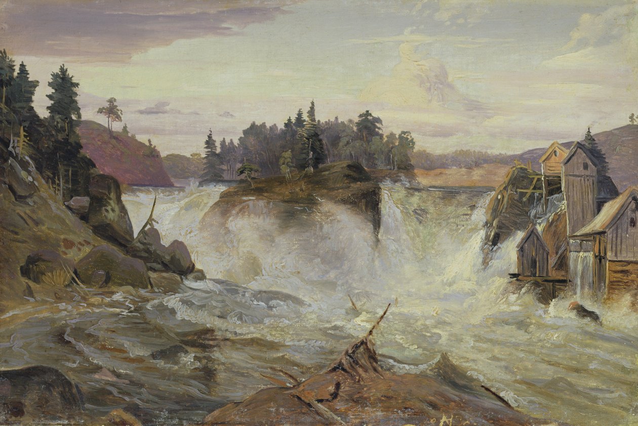 Cascata in montagna, 1836 da Hermann Joseph Neefe