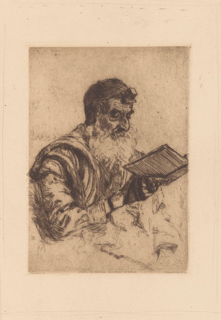 Ebreo in preghiera da Hermann Struck (signed by artist)