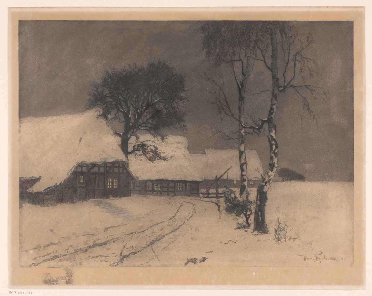 Case di contadini nella neve da Hermann Thiele