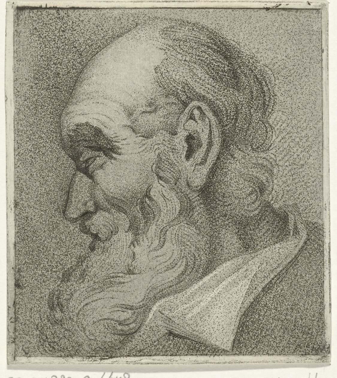 Ritratto di un vecchio, di profilo da Hermanus Fock