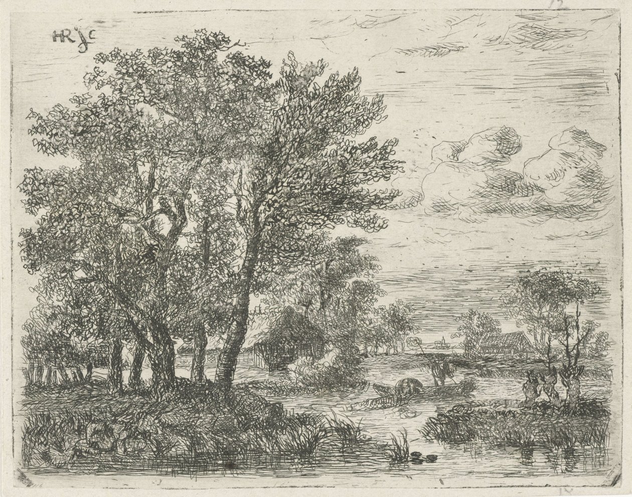 Pescatori in una barca da Hermanus Jan Hendrik van Rijkelijkhuysen