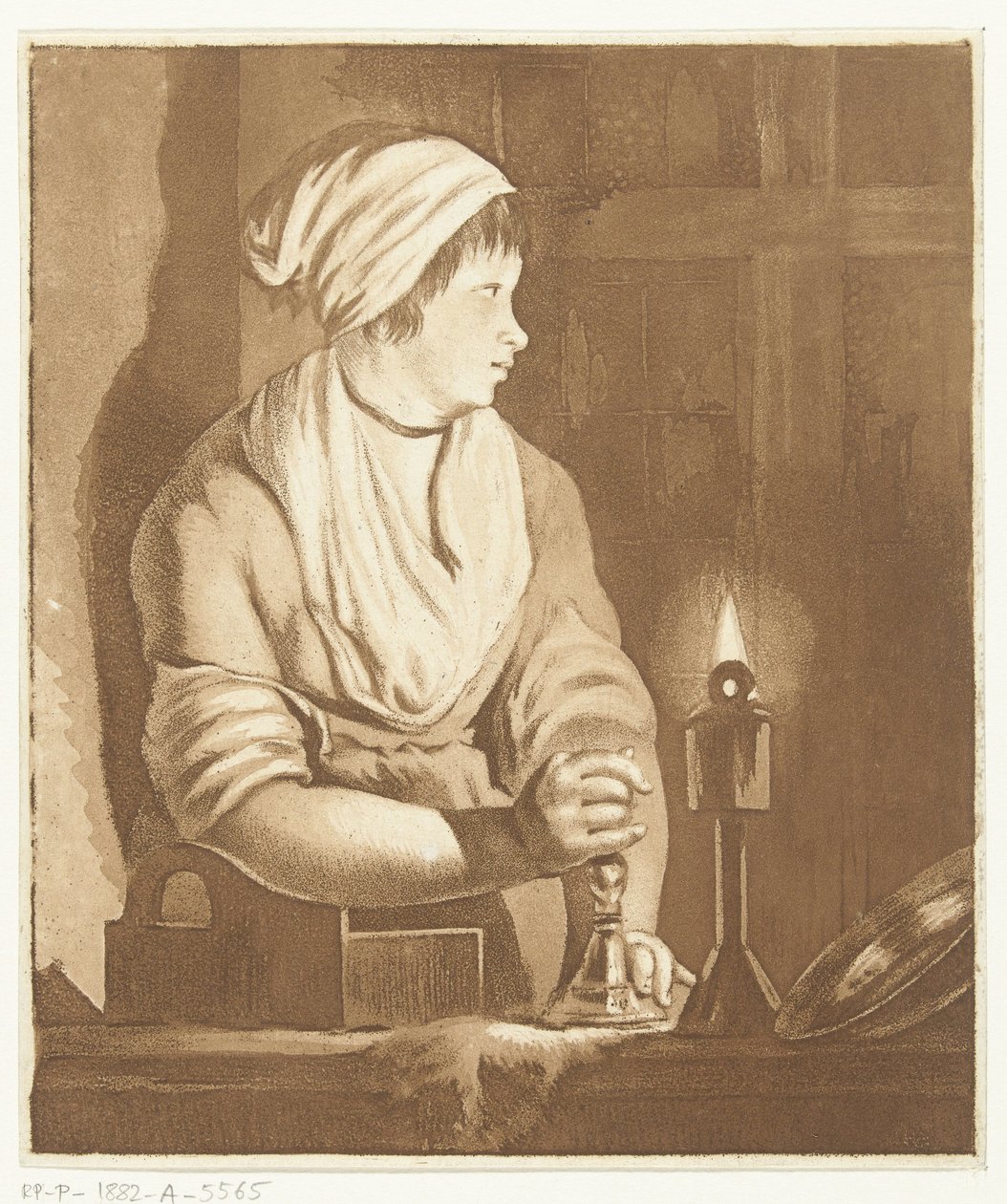 Cameriera con candeliere da Hermanus van Brussel