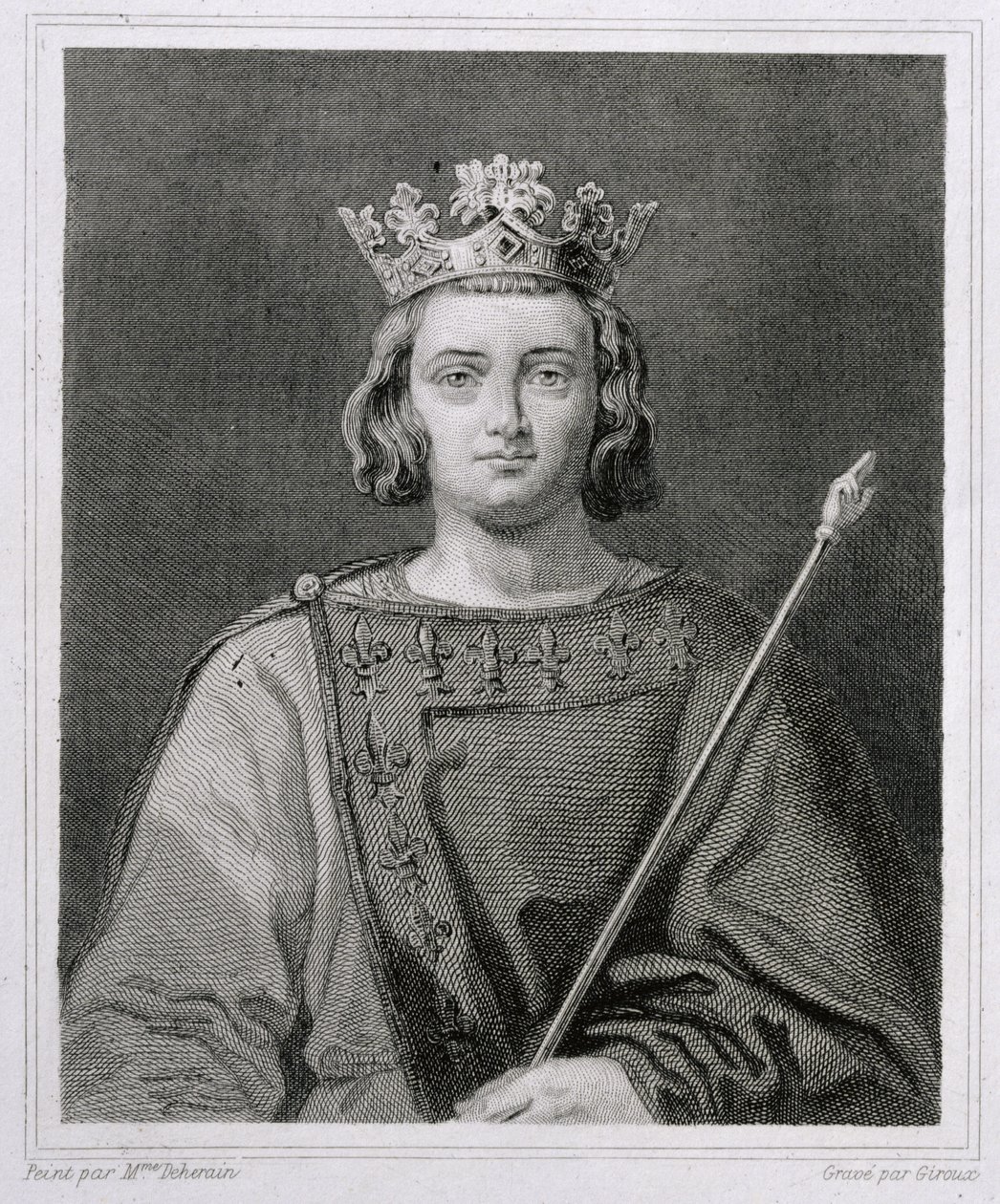 Carlo IV il Bello (1294-1328) Re di Francia, inciso da Giroux da Herminie Deherain
