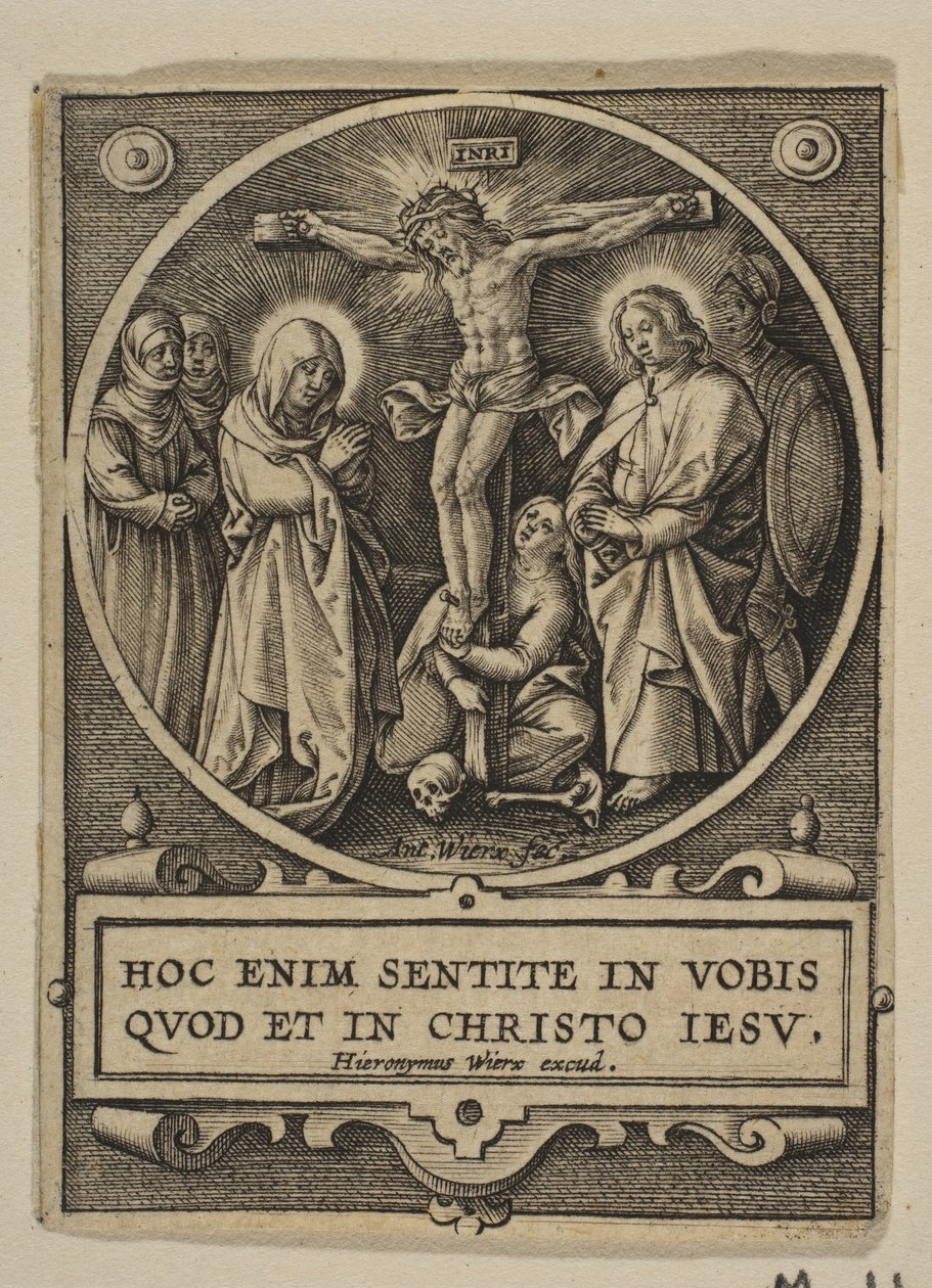 La crocifissione (copia rovesciata) da Hieronymous Wierix