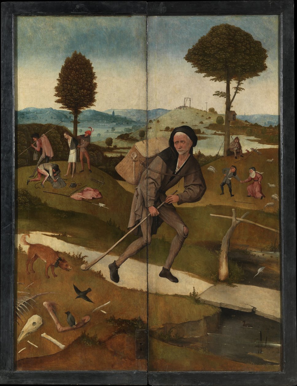 Il venditore ambulante Il trittico del carro di fieno, retro da Hieronymus Bosch