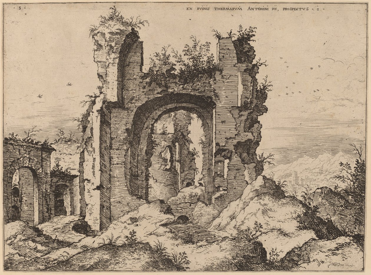 Veduta delle Terme di Caracalla da Hieronymus Cock