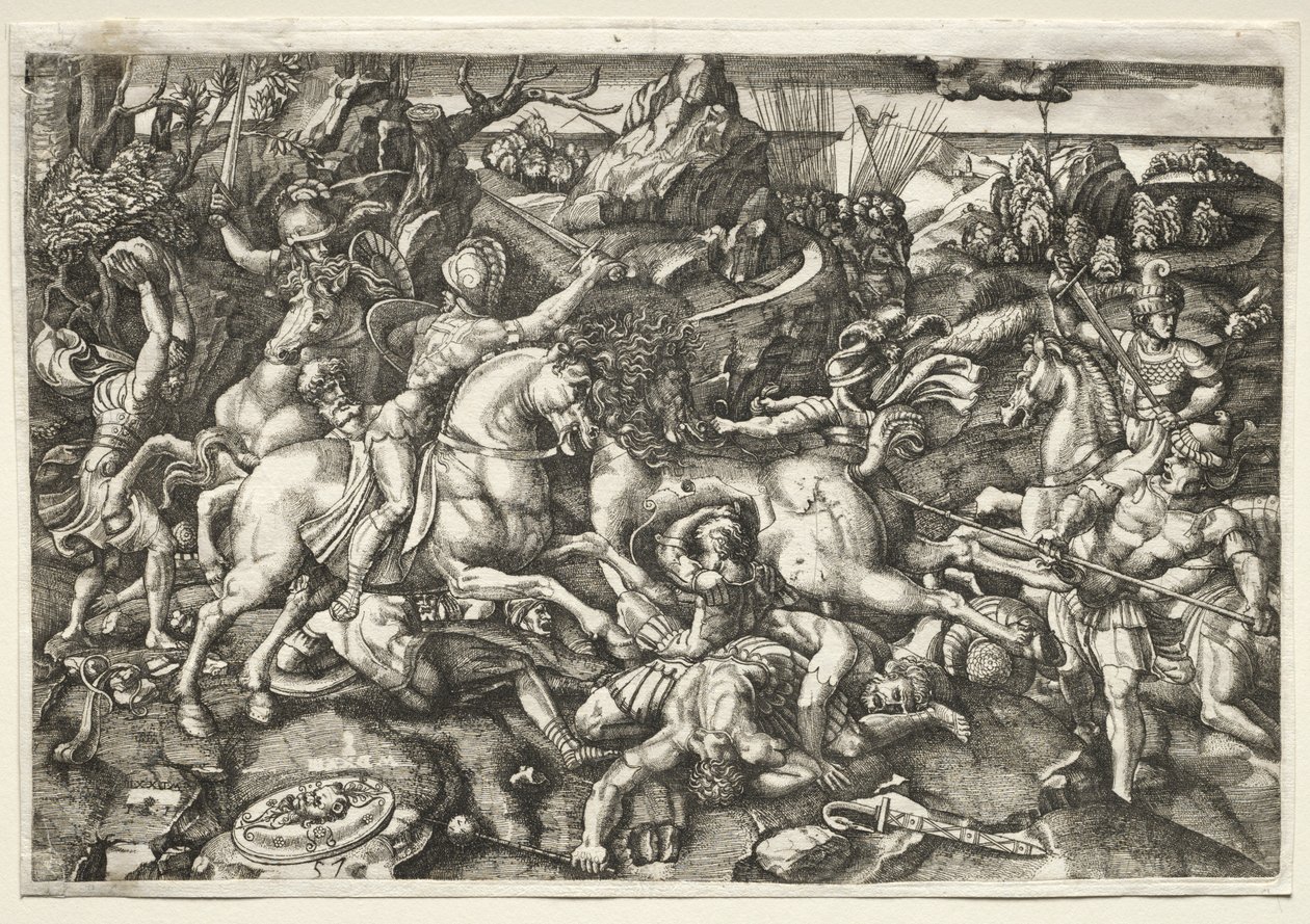 Combattimento tra cavalieri da Hieronymus Hopfer