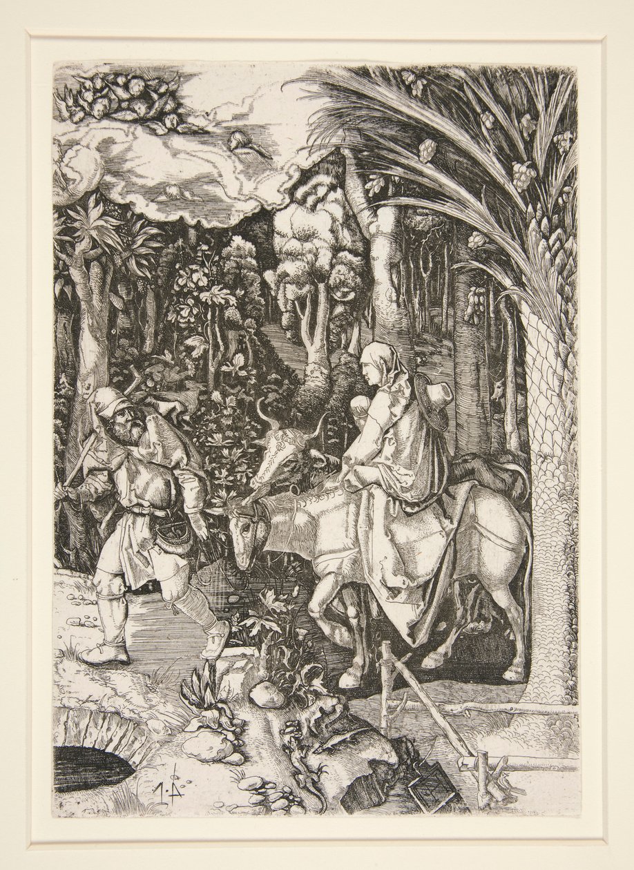 La fuga in Egitto da Hieronymus Hopfer