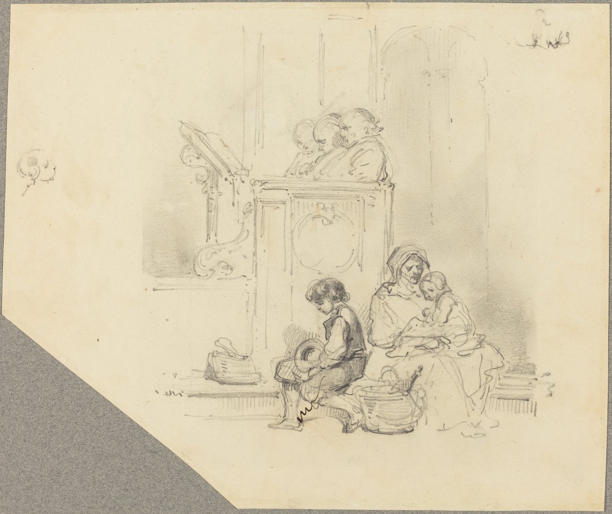 Figure a un Servizio Religioso da Hippolyte Bellange