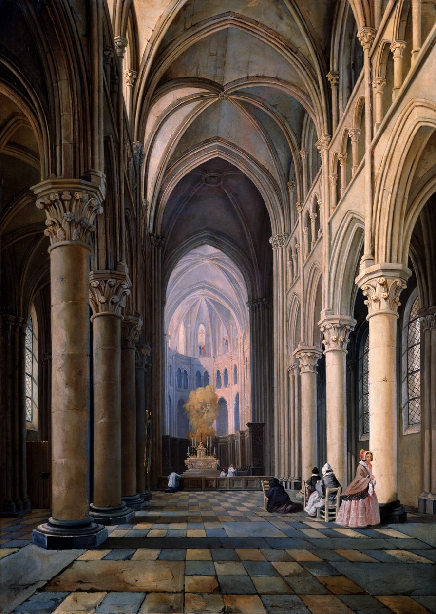 Interno di una chiesa da Hippolyte Joseph Cuvelier