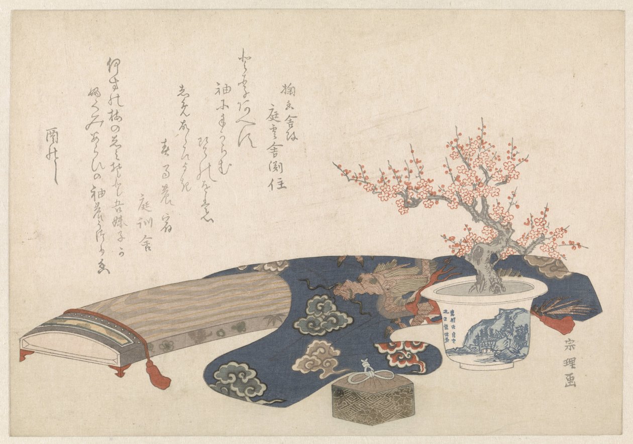 Natura morta con koto da Hishikawa Sori