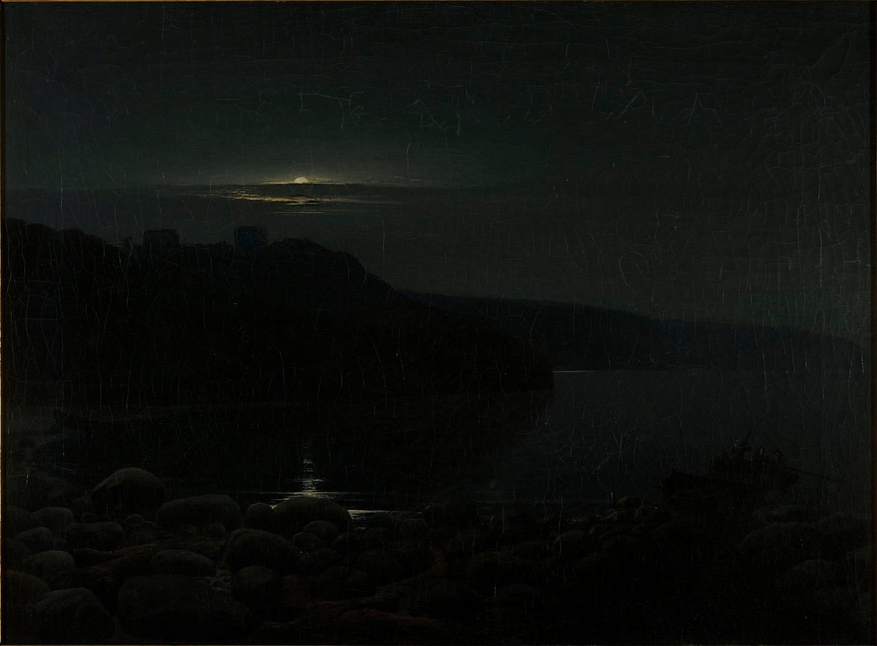 Hammershus al chiaro di luna da Holger Drachmann