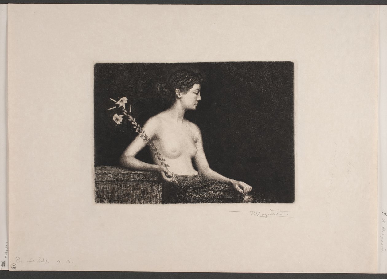 Ragazza con giglio da Holger Valdemar Rasmussen Magaard