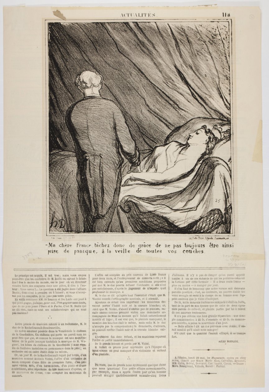 Ma chère France, cerca di non essere sempre così presa dal panico, alla vigilia di tutte le tue nascite, 1870 da Honoré Daumier