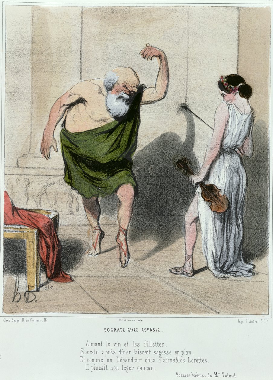 Socrate (469-399 a.C.) in visita ad Aspasia da Honoré Daumier