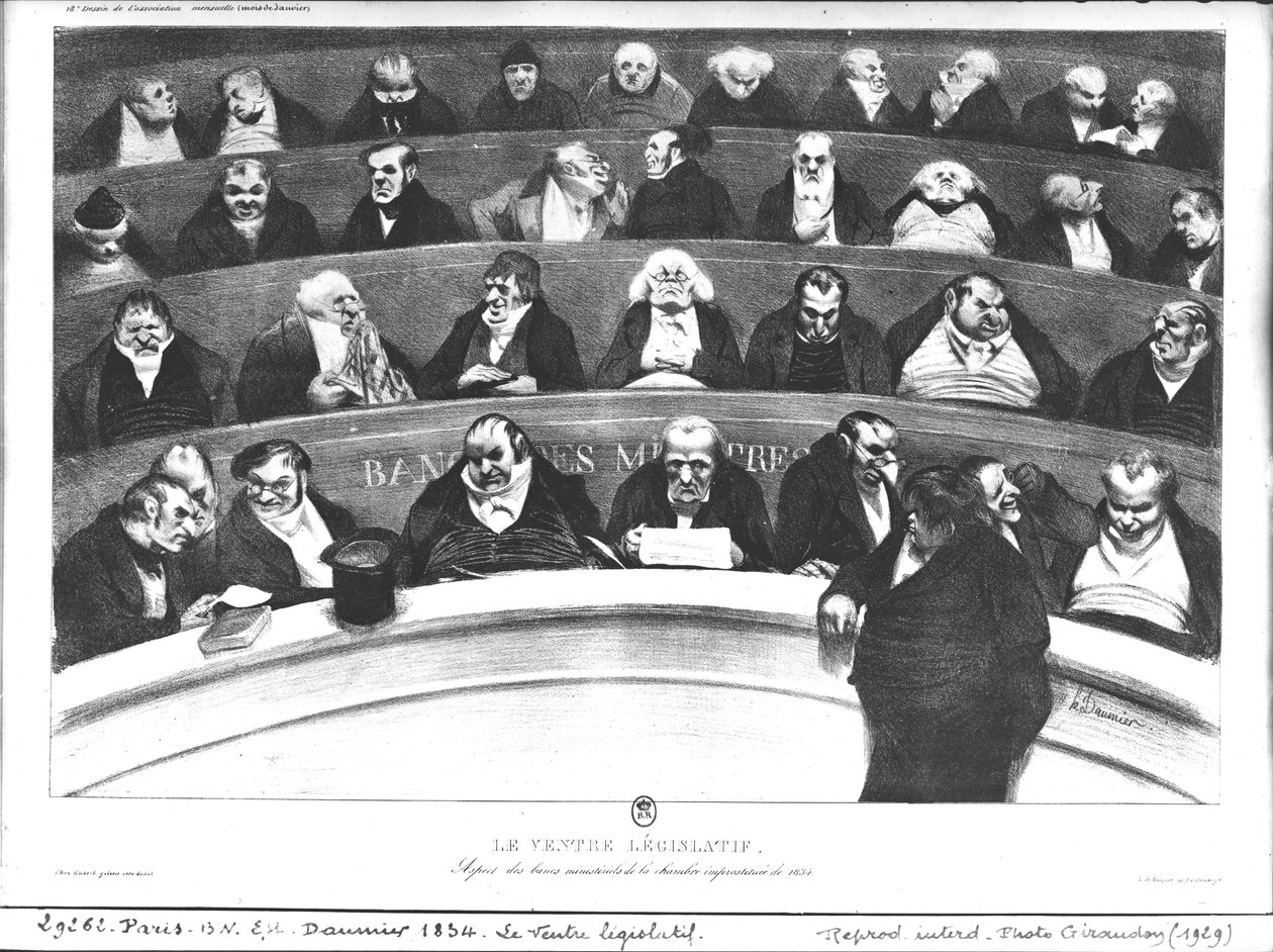 Lo stomaco della legislatura, i banchi ministeriali del 1834 da Honoré Daumier