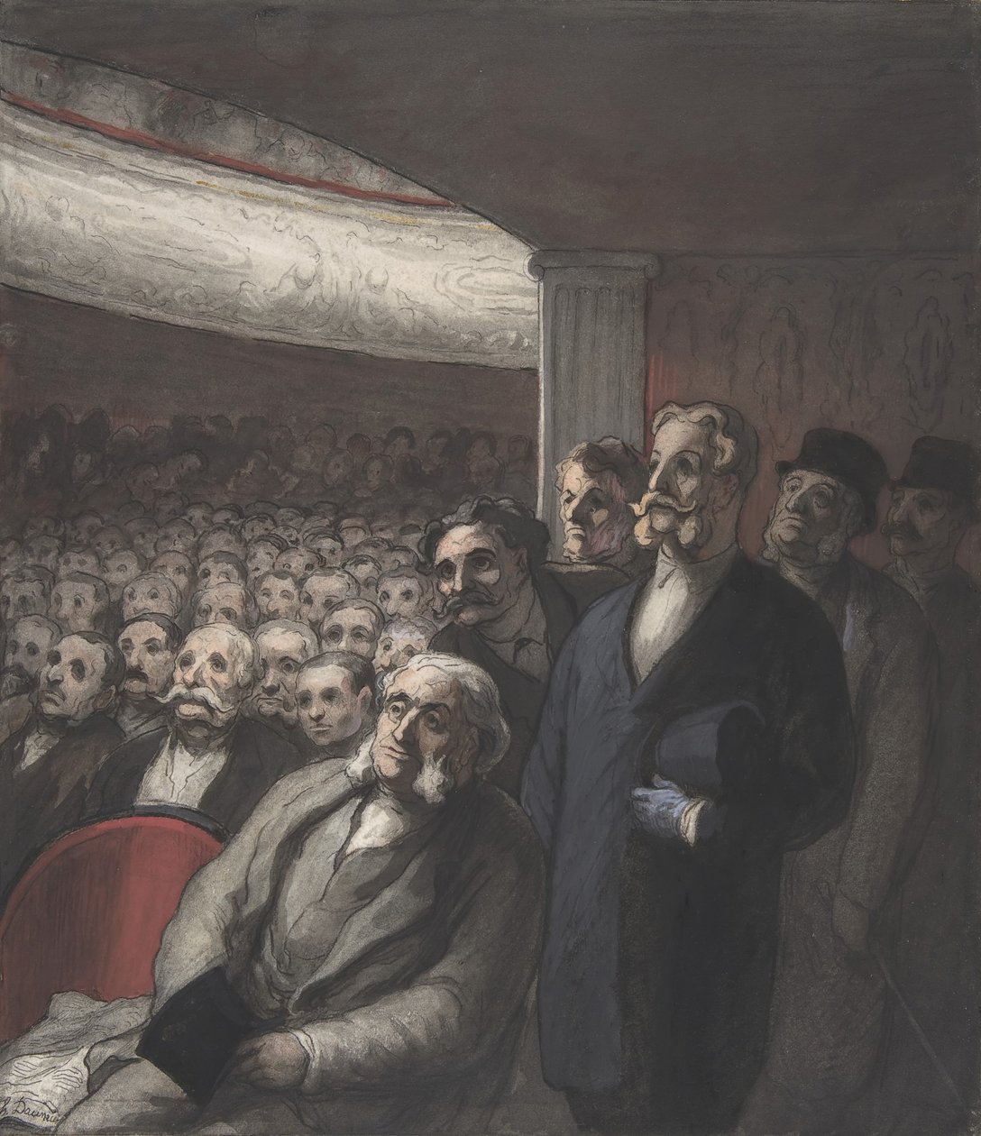 Un pubblico teatrale, XIX secolo da Honoré Daumier
