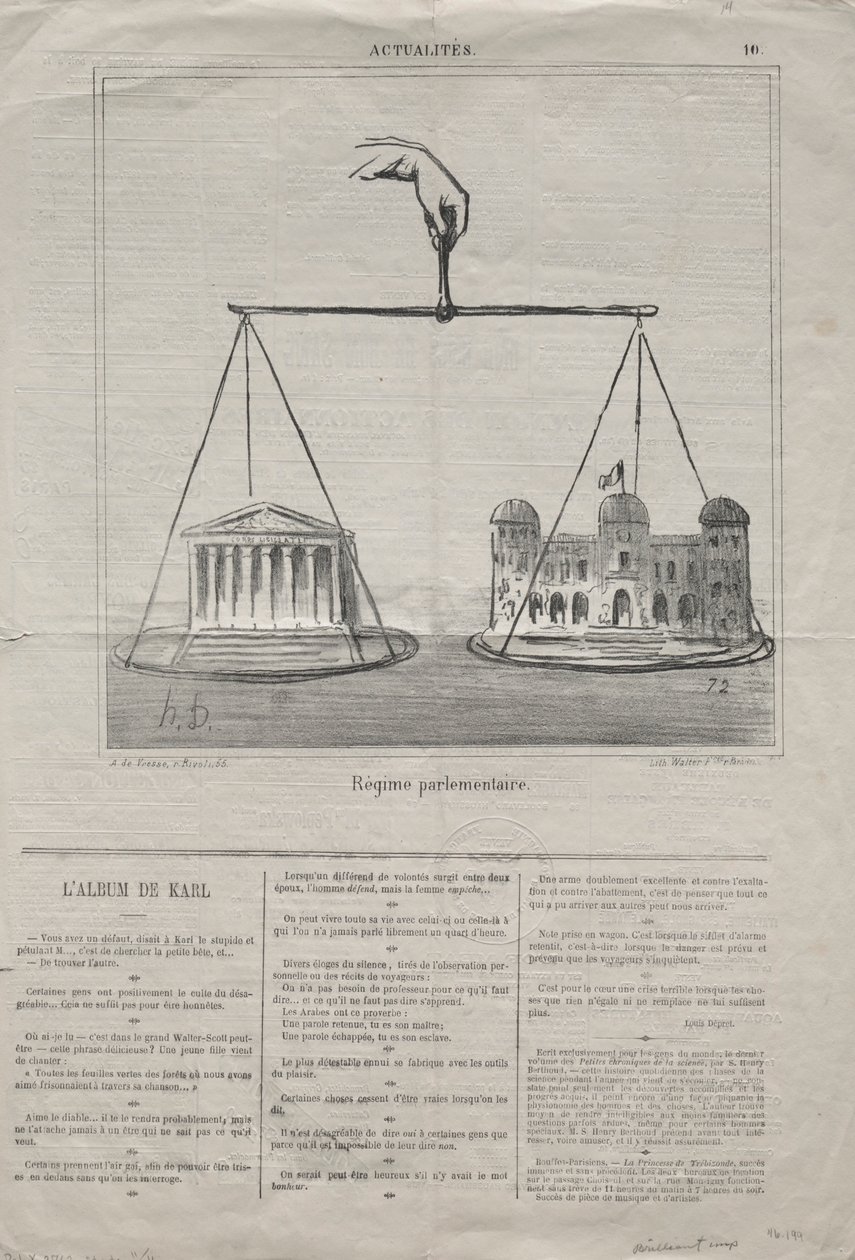 Attualità n. 10: Regime parlamentare, 1870 da Honoré Daumier