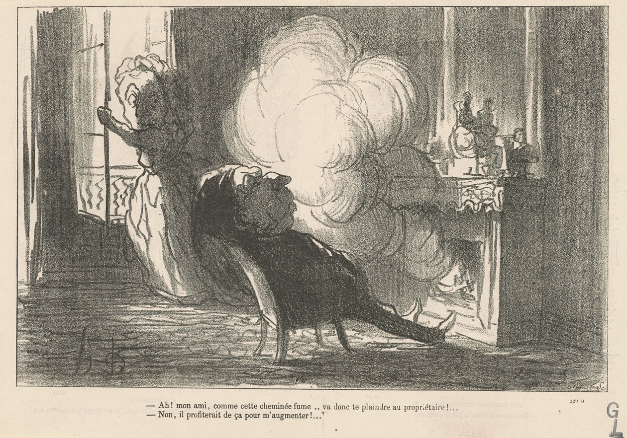 Ah! ... Come fuma questo camino ... da Honoré Daumier