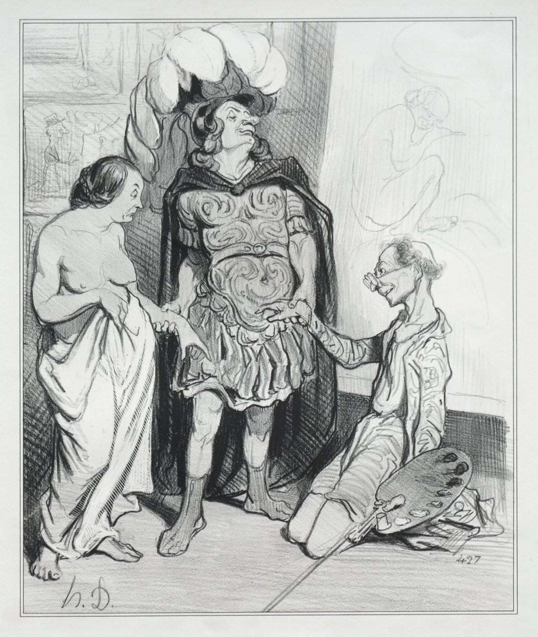 Apelle e Campaste da Honoré Daumier