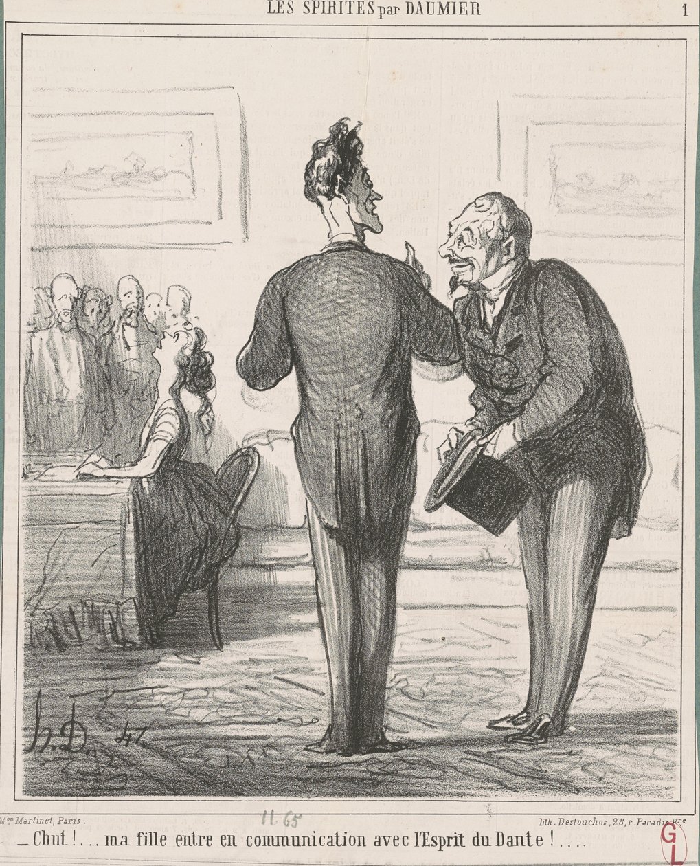 Silenzio...! Mia figlia è in comunicazione... da Honoré Daumier