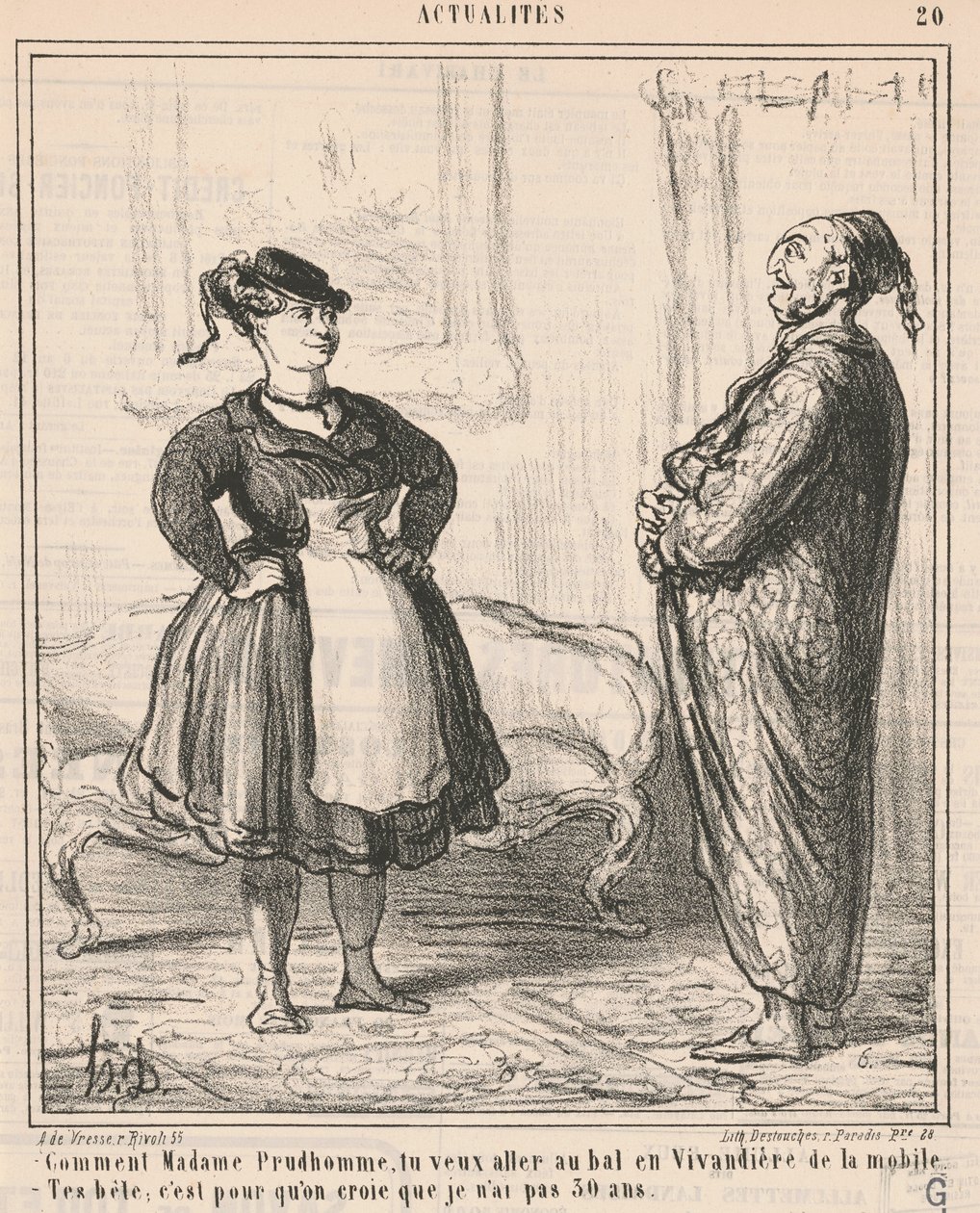 Comment Madame Prudhomme ... En vivandière da Honoré Daumier