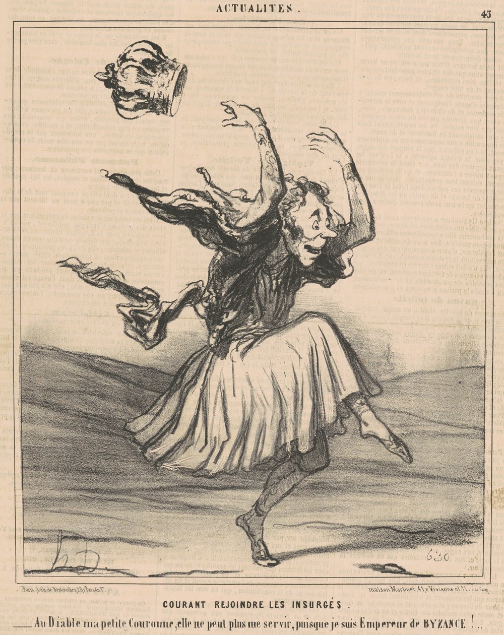 Correndo a unirsi agli insorti da Honoré Daumier