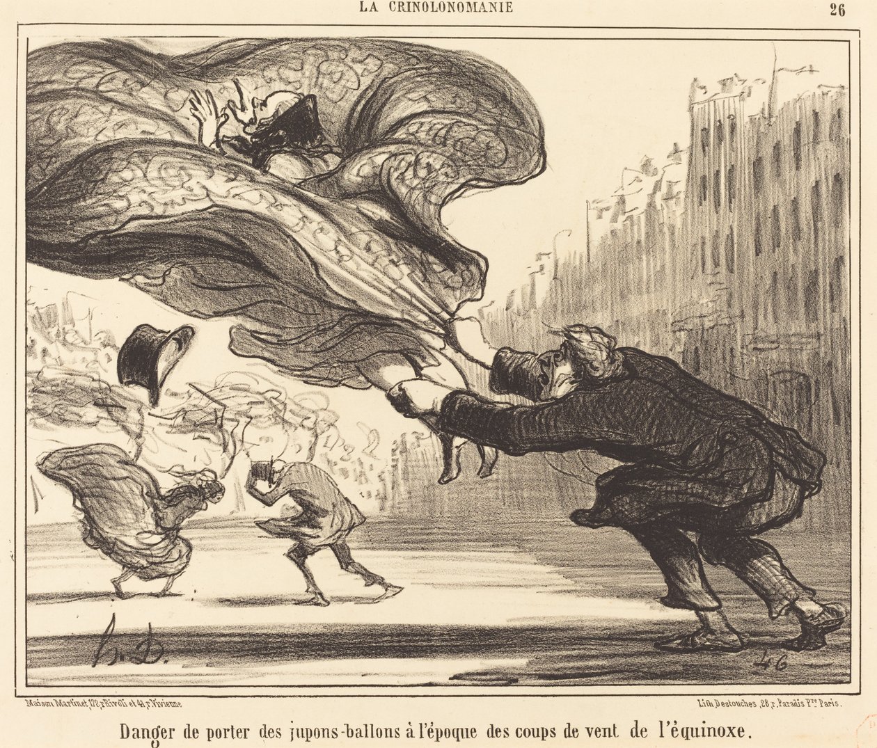 Pericolo di Indossare Gonne a Palloncino... da Honoré Daumier