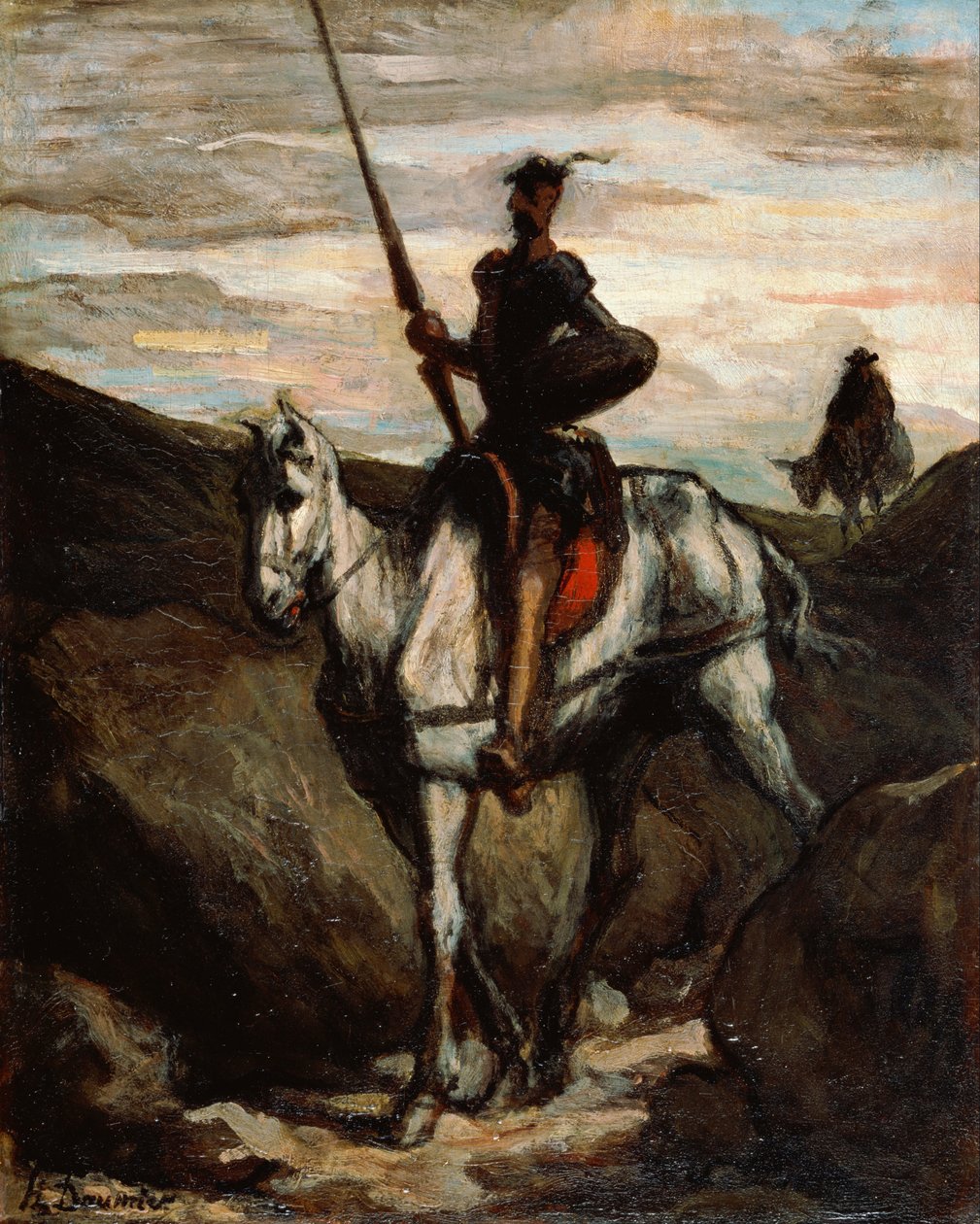 Don Chisciotte nelle montagne da Honoré Daumier