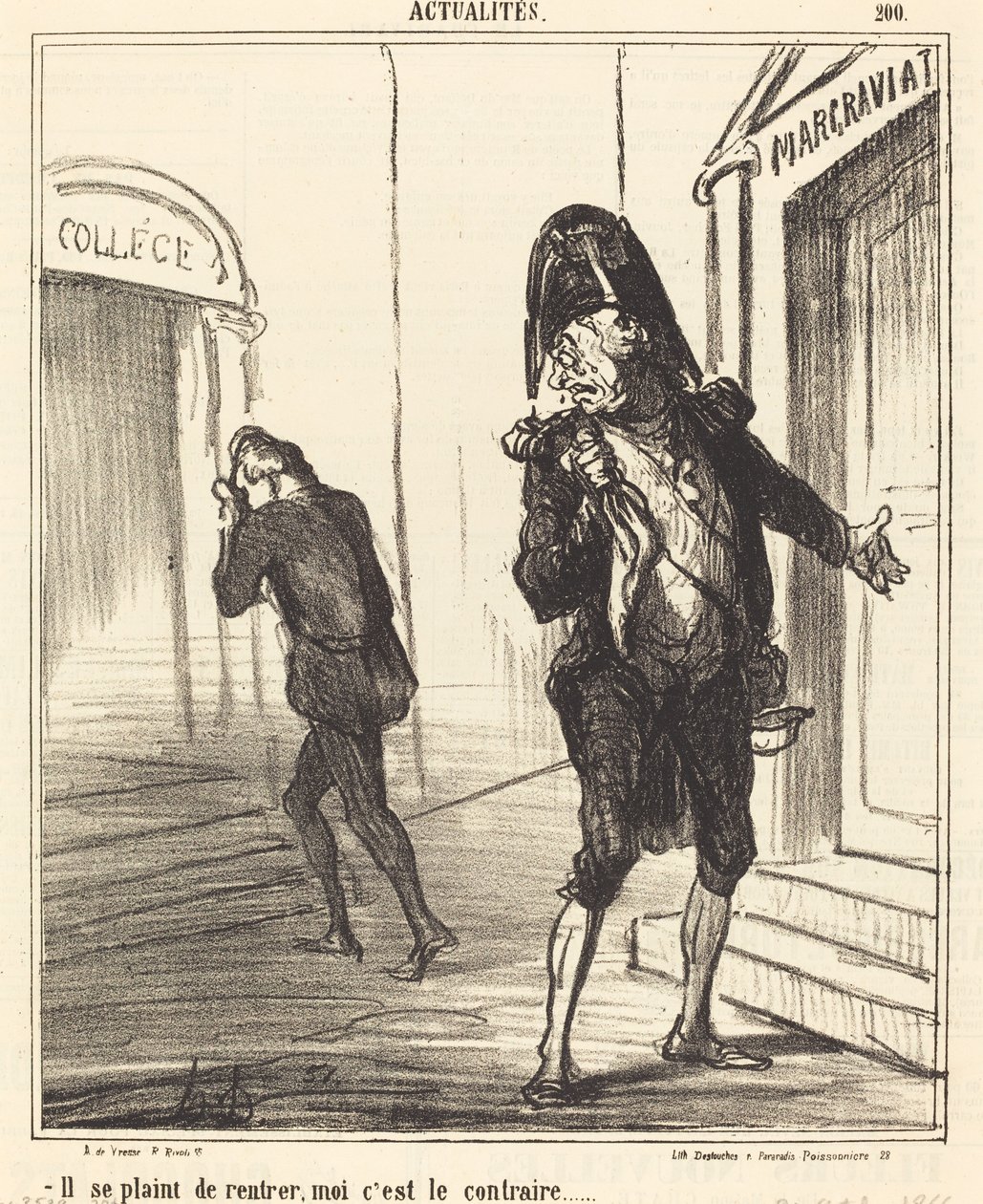 Si lamenta di rientrare... da Honoré Daumier