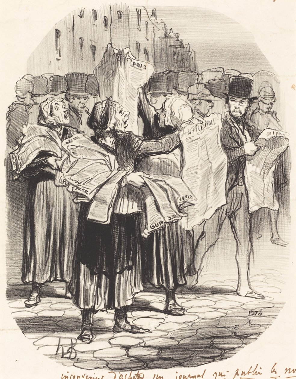 Inconveniente di comprare un giornale... da Honoré Daumier