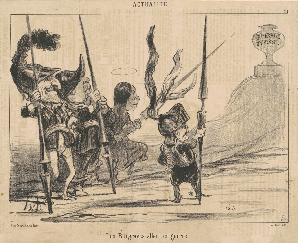 I burgravi andando in guerra da Honoré Daumier