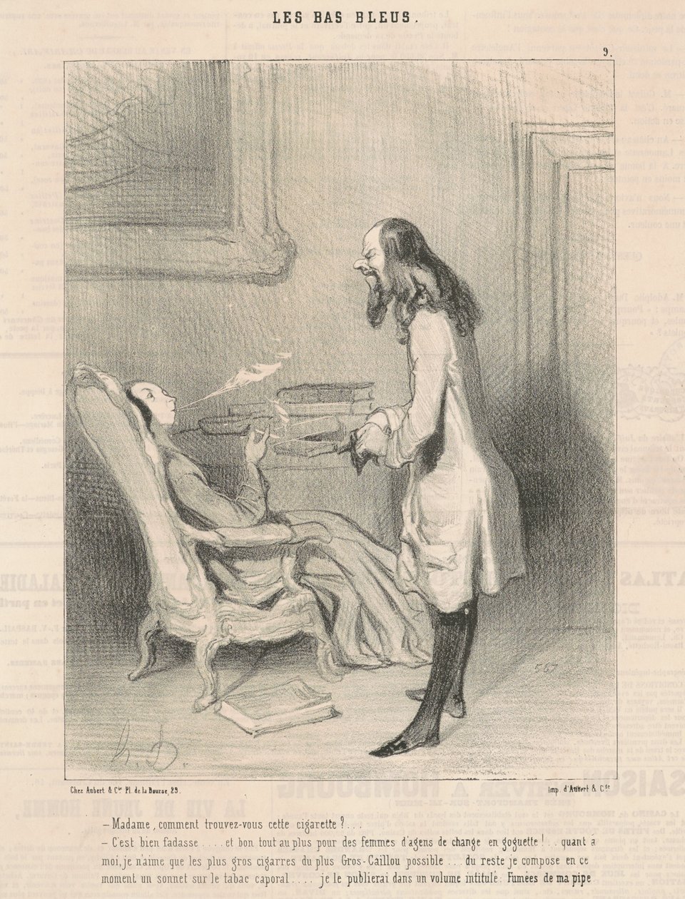 Signora, come trova questa sigaretta? da Honoré Daumier