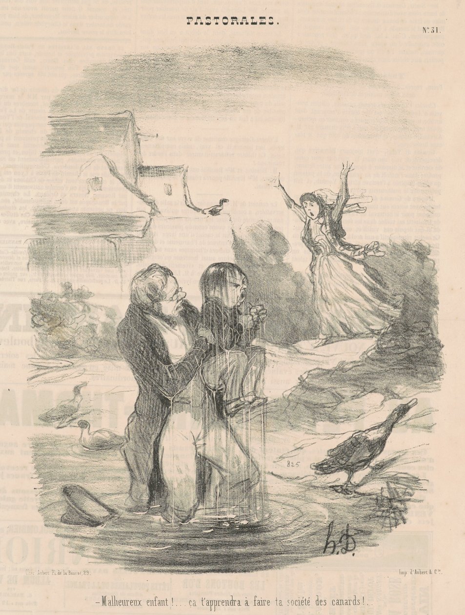 Povero bambino! ... Questo ti insegnerà a fare ... da Honoré Daumier