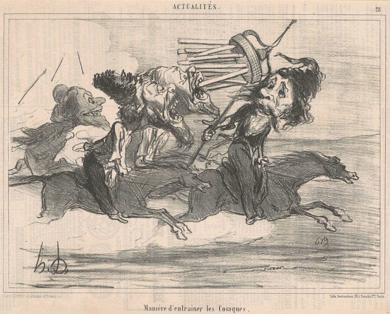 Modo di addestrare i cosacchi da Honoré Daumier