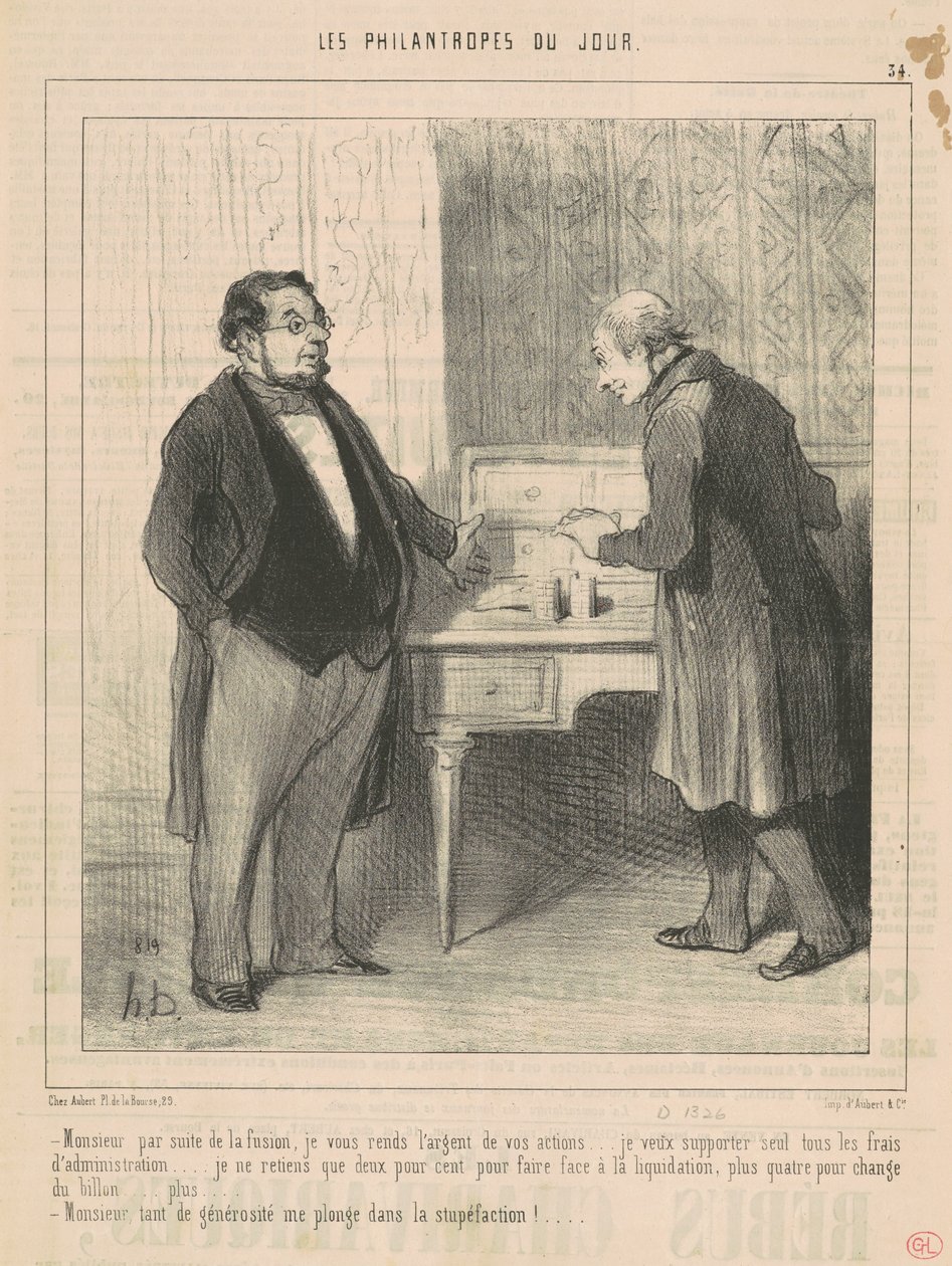 Monsieur a seguito della fusione da Honoré Daumier