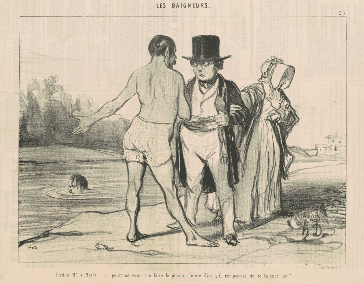 Scusi, signor sindaco! ... potrebbe... da Honoré Daumier