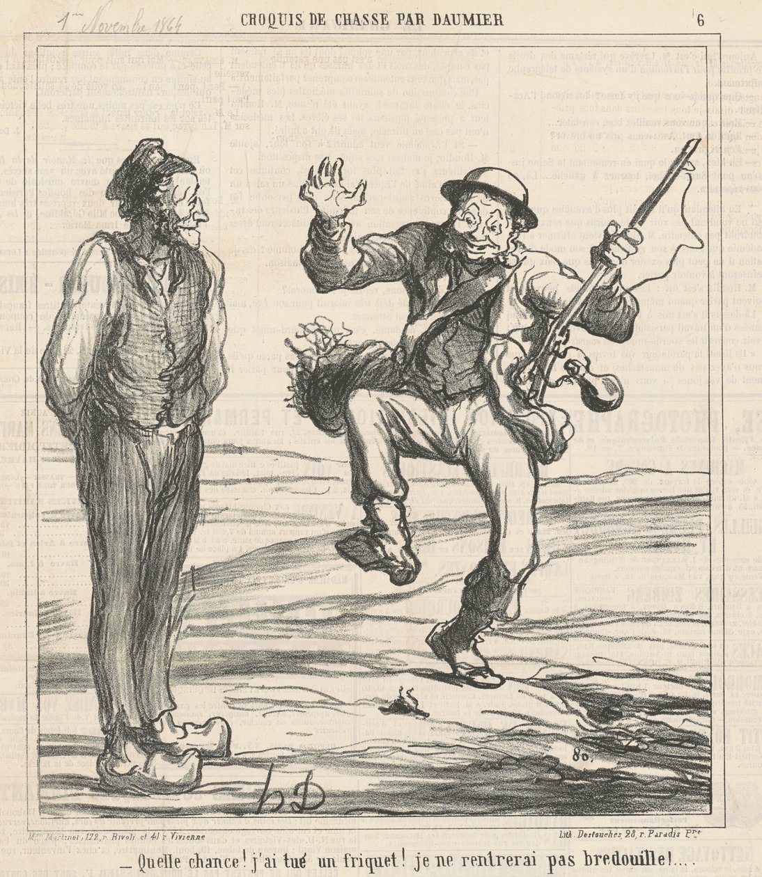 Che fortuna! Ho ucciso un fringuello! da Honoré Daumier