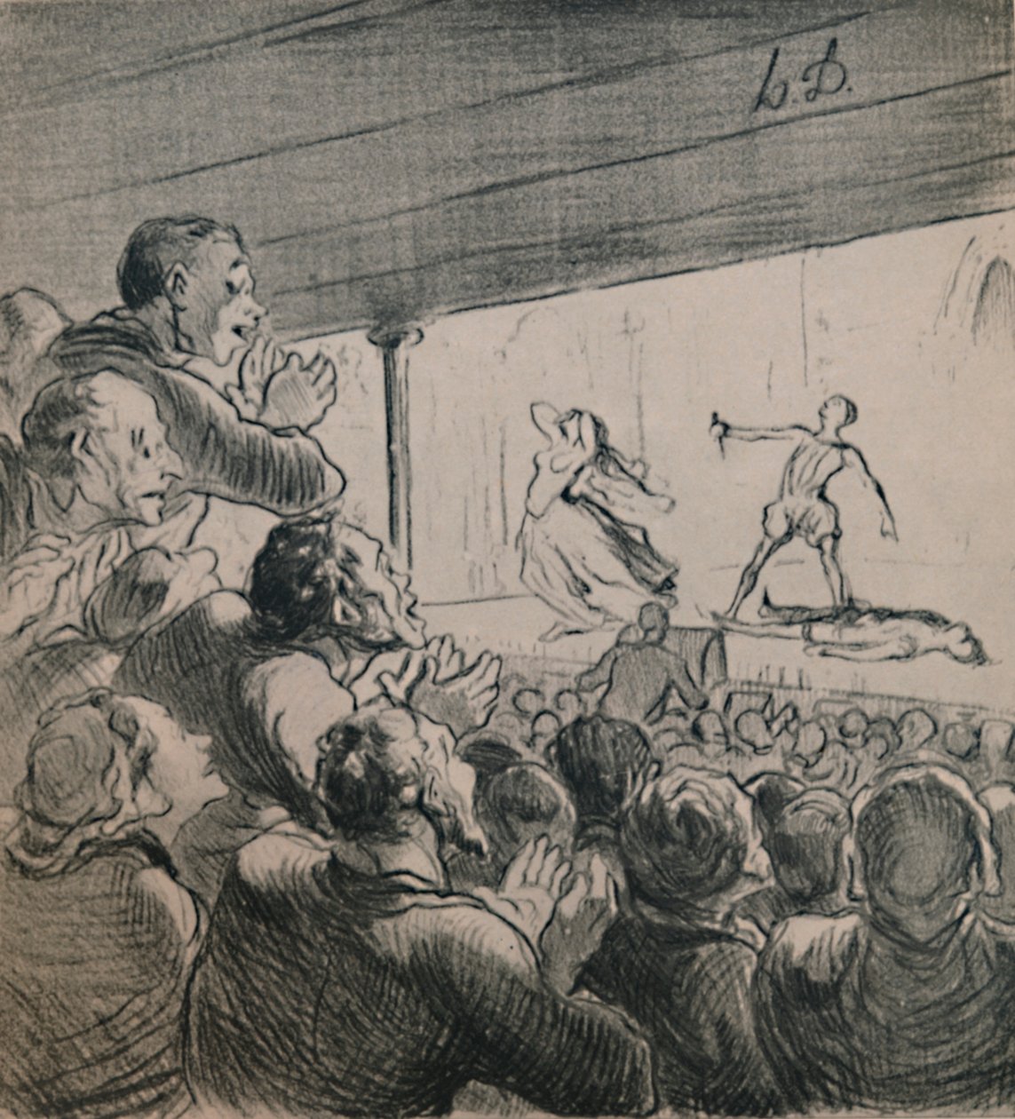 Il dramma, c.1860s, 1946 da Honoré Daumier