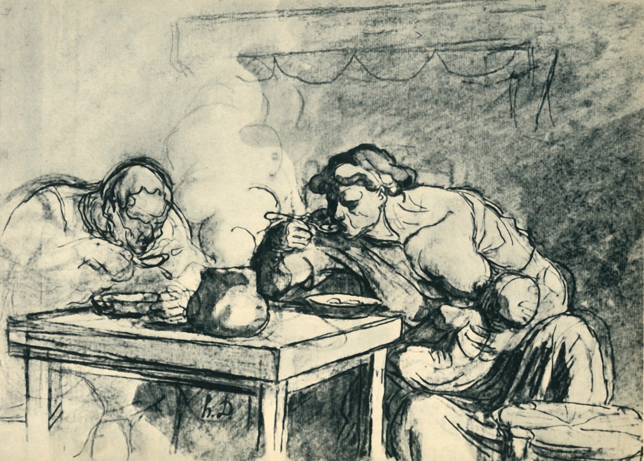 La Zuppa, c1862-1865, 1943 da Honoré Daumier