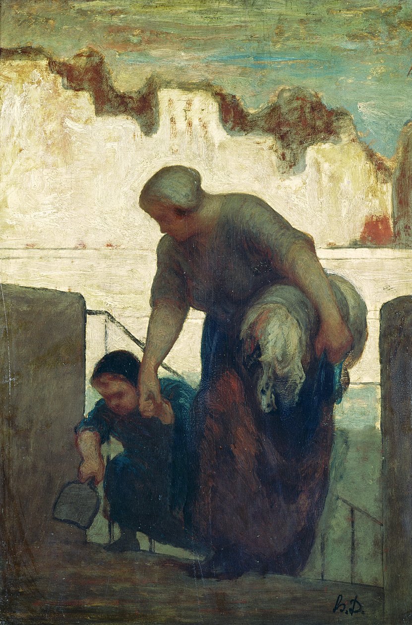 La lavandaia, c.1860-61 da Honoré Daumier