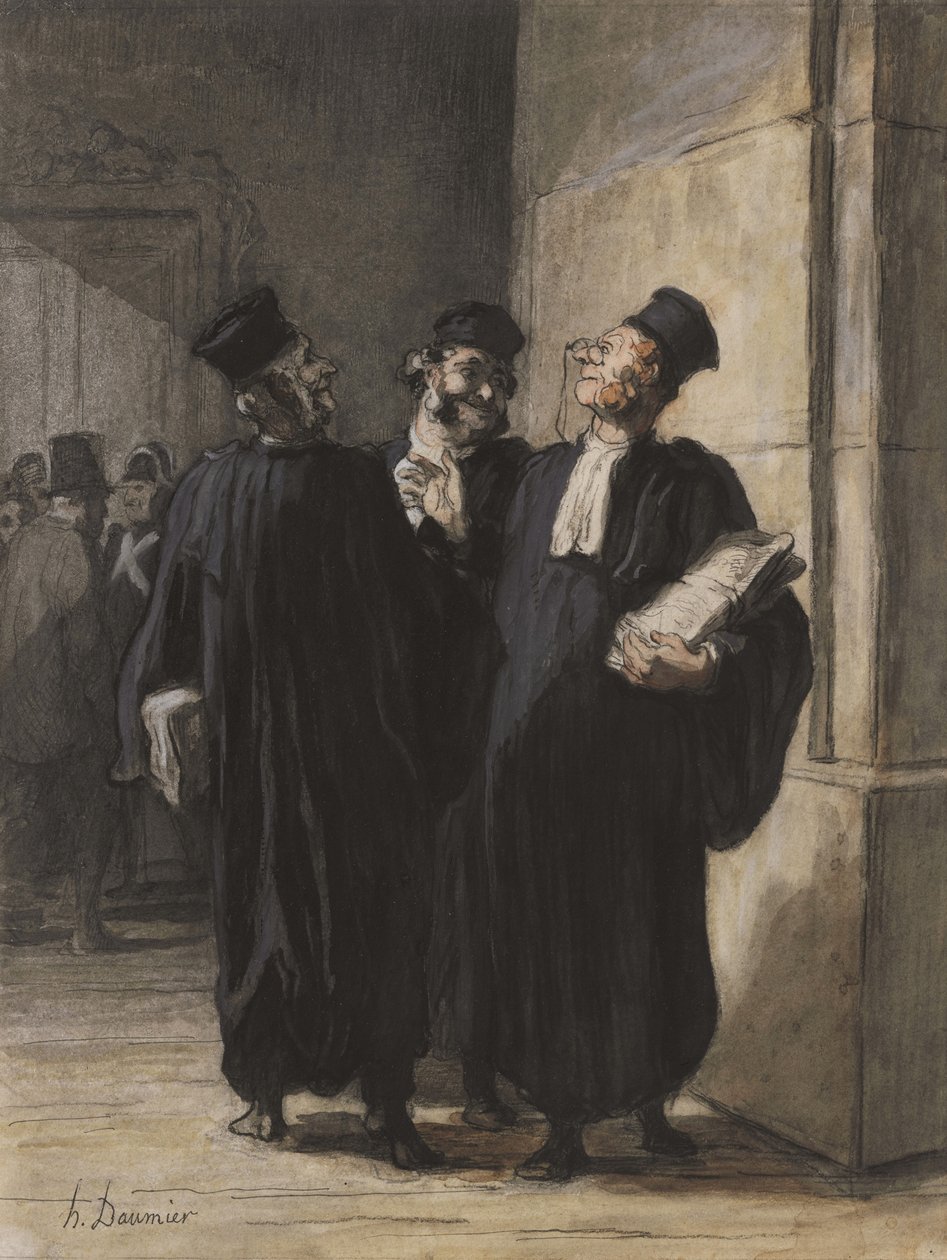 Tre avvocati che conversano da Honoré Daumier