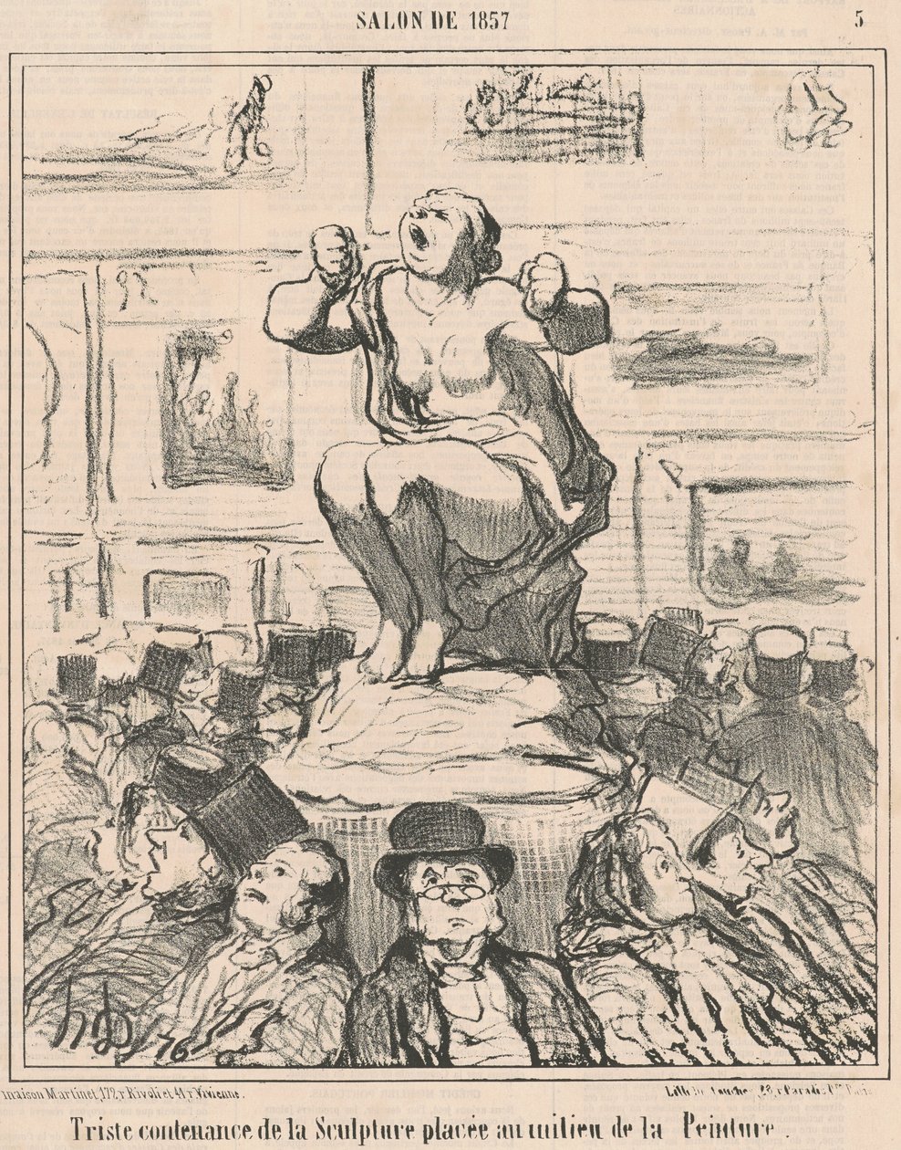Triste espressione della scultura da Honoré Daumier